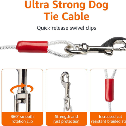 Dog leash - 10 m - cat leash - Active and Large Dogs - Bite-resistant - Retractable leash - Steel cable - Pet leash - Very Hard - bold - Sturdy - Thick - Practical - Unbreakable - Lots of playtime fun - Prevents getting lost - Free play on the lawn.