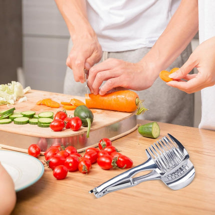 Tomato Slicer - Potato Slicer - Egg Slicer - Egg Slicer - Vegetable Slicer - Egg Slicer - Tomato Cutting Aid - Onion Slicer - Citrus Slicer - Tomato Tongs - Multifunctional - Kitchen Cutting Aid - Kitchen Tool - With Grip - Anti-Slip - Stainless Steel.