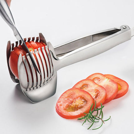 Tomato Slicer - Potato Slicer - Egg Slicer - Egg Slicer - Vegetable Slicer - Egg Slicer - Tomato Cutting Aid - Onion Slicer - Citrus Slicer - Tomato Tongs - Multifunctional - Kitchen Cutting Aid - Kitchen Tool - With Grip - Anti-Slip - Stainless Steel.