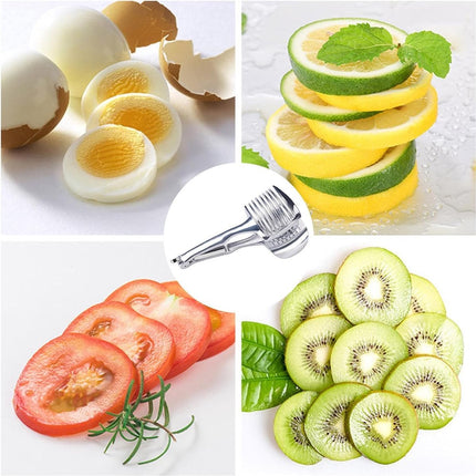 Tomato Slicer - Potato Slicer - Egg Slicer - Egg Slicer - Vegetable Slicer - Egg Slicer - Tomato Cutting Aid - Onion Slicer - Citrus Slicer - Tomato Tongs - Multifunctional - Kitchen Cutting Aid - Kitchen Tool - With Grip - Anti-Slip - Stainless Steel.