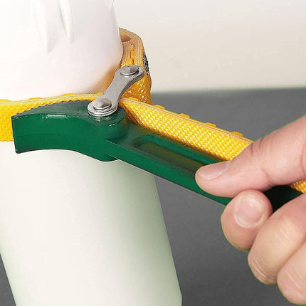 Strap Wrench - Oil Filter Wrench - Filter Wrench - Swivel Tensioning Strap - Oil Filter Pliers with Strap - Anti-Slip Strap - Max Diameter 130 mm - Strap Wrench for Opening Oil Filters - Universal - Plastic / Rubber - For Optimal Grip - Green.