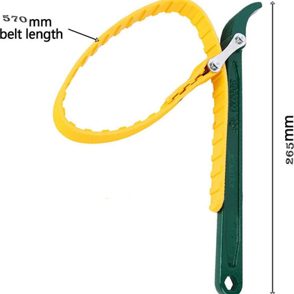 Strap Wrench - Oil Filter Wrench - Filter Wrench - Swivel Tensioning Strap - Oil Filter Pliers with Strap - Anti-Slip Strap - Max Diameter 130 mm - Strap Wrench for Opening Oil Filters - Universal - Plastic / Rubber - For Optimal Grip - Green.