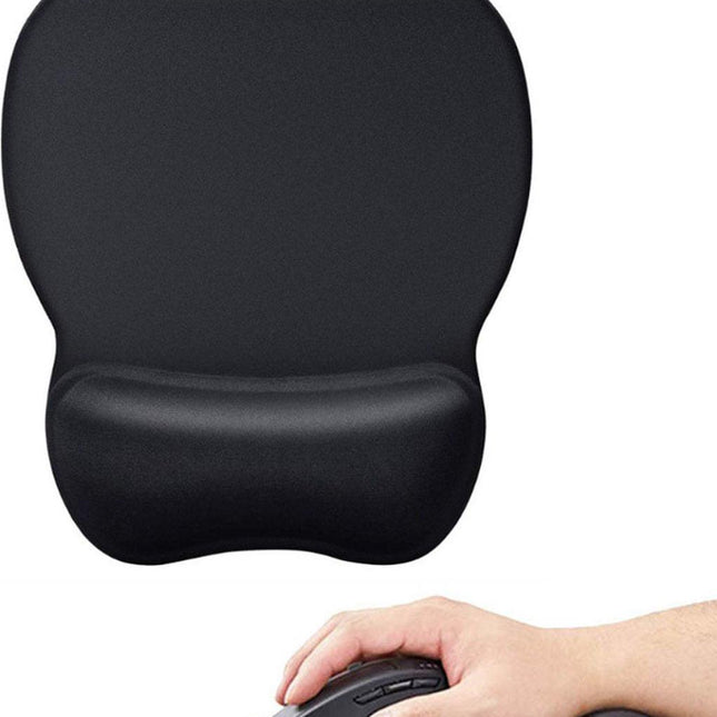 Mouse Pad with Wrist Rest - Ergonomic Mouse Pad - Gel Mouse Pad - Non-Slip - Prevent Wrist Fatigue - Suitable for Gaming, School, and Office - 24 x 21 cm - Black.