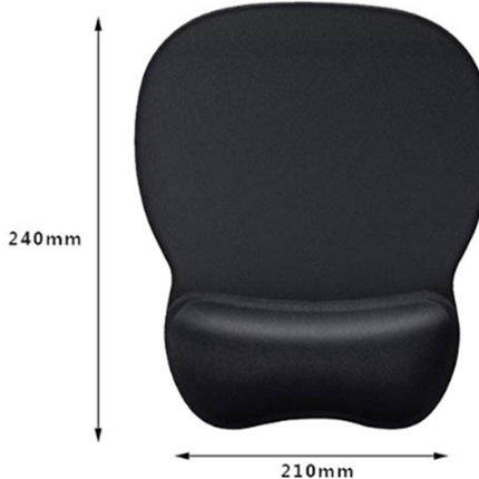 Mouse Pad with Wrist Rest - Ergonomic Mouse Pad - Gel Mouse Pad - Non-Slip - Prevent Wrist Fatigue - Suitable for Gaming, School, and Office - 24 x 21 cm - Black.