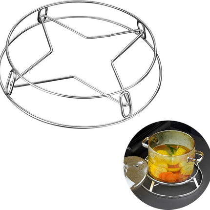 Pan Rack - Pot Stand - Stainless Steel Grill Holder - Steam Grid - Cooking Stand - Pan Trimmer - Pot Trimmer - Scratch-Resistant - Heat Resistant - For Hot Dishes - Pan Accessories - Round - Stainless Steel.