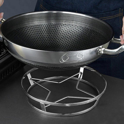 Pan Rack - Pot Stand - Stainless Steel Grill Holder - Steam Grid - Cooking Stand - Pan Trimmer - Pot Trimmer - Scratch-Resistant - Heat Resistant - For Hot Dishes - Pan Accessories - Round - Stainless Steel.