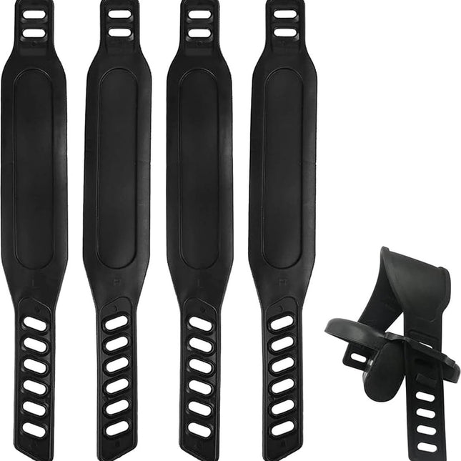 Bicycle Accessories - 2 Pairs - Bicycle Straps - Pedal Straps - Exercise Bike Pedal Straps - Rubber Pedal Straps - Adjustable Length Universal Pedal Strap - Rubber Anti-Slip Exercise Bike Parts - Strength Training Accessories - Black - Safety
