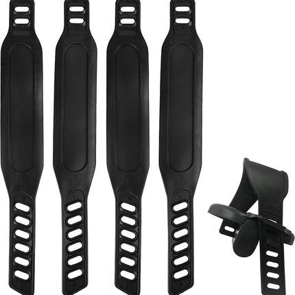 Bicycle Accessories - 2 Pairs - Bicycle Straps - Pedal Straps - Exercise Bike Pedal Straps - Rubber Pedal Straps - Adjustable Length Universal Pedal Strap - Rubber Anti-Slip Exercise Bike Parts - Strength Training Accessories - Black - Safety.