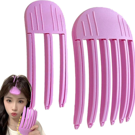 Hairdresser Hair Clips - Hair Root Clip - Sectioning Clip - Hair Clip with Artifact - Hair Root Hair Clip - Hairpin Without Traces - High Skull Top Fixed Forehead Hairpin Create Swollen Hair Roots - Pink - 2 Pieces.