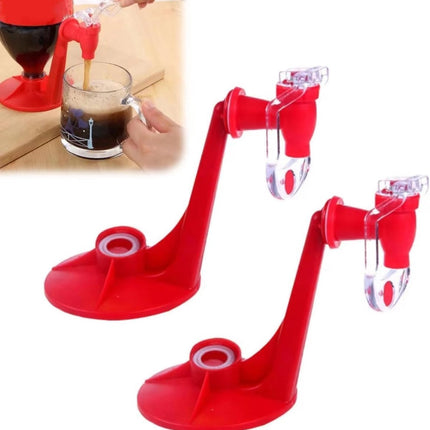 Beverage Vending Machine - 2 Pieces - Beverage Dispenser - Drink and Shot Dispenser - Upside-Down Drink Bottle Drinker - Beverage Dispenser - Tapping - Perfect For Summer Parties And BBQ - Plastic - Red.