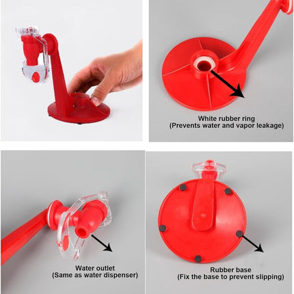 Beverage Vending Machine - 2 Pieces - Beverage Dispenser - Drink and Shot Dispenser - Upside-Down Drink Bottle Drinker - Beverage Dispenser - Tapping - Perfect For Summer Parties And BBQ - Plastic - Red.