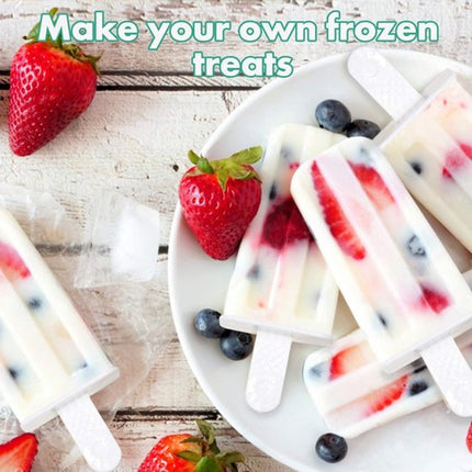 Ice Pop Molds - Ice Lolly Mold - BPA-Free - Silicone Ice Lolly Molds - 12 Ice Lolly Molds - Silicone Ice Lolly Molds - Homemade Ice Pop Mold - Ice Lolly - Reusable - Dishwasher Safe - -40 To 240 °C.