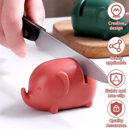 Knife Sharpener - Pull-through Sharpener - Anti-Slip Knife Sharpener - Knife Sharpener - Whetstone - Knife Sharpening System for Kitchen Knives - With Anti-Slip Base - Simple and Safe - Red.