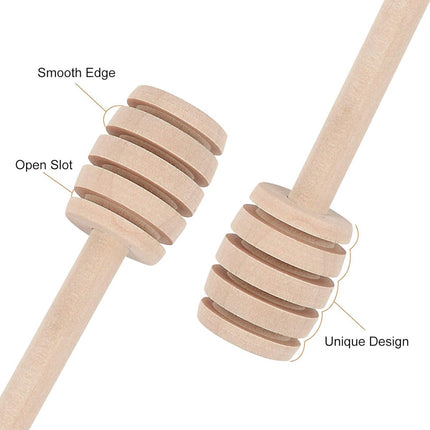 Wooden Honey Spoon - 50 Pieces Honey Stick - 8 Cm - Honey Dipper - Honey Dipper Sticks - Honey Stirrer - Sustainable - Kitchen Utensils - Breakfast - Ideal For Birthdays, Weddings, Baby Showers.