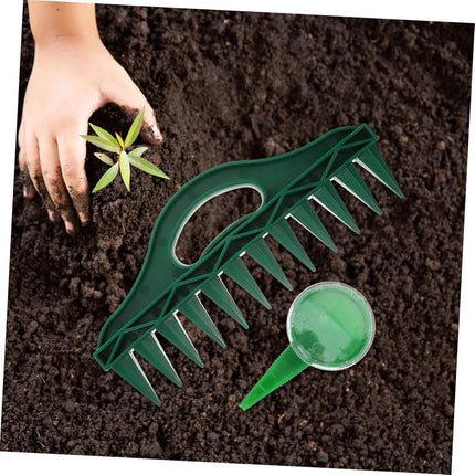Planter - 4 Pieces - Garden Tools - Garden Seed Dibber Drill Spacer - Bottom 12 Holes - Spacers - Adjustable Seed Dispenser - Seed Dispensers - For Planting Seeds and Plants - Green.