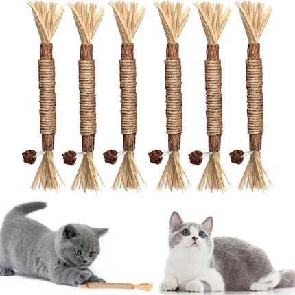 Sticks for Cats - 6 Pieces - Catnip Chew Sticks - Natural Cat Toys - Cat Chew Sticks - Catnip Sticks - Stronger Effect Than Catnip - Catnip - Catnip - Cat Toys - Freshen Your Mouth - Dental Care for Cats.