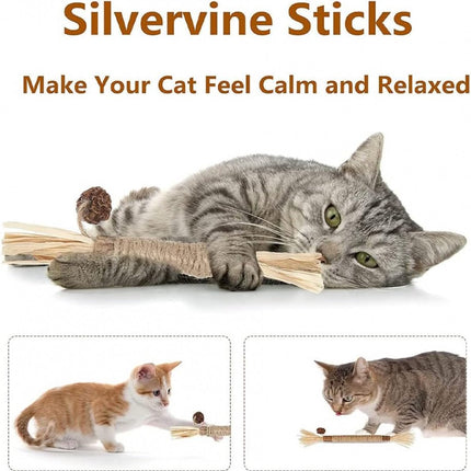 Sticks for Cats - 6 Pieces - Catnip Chew Sticks - Natural Cat Toys - Cat Chew Sticks - Catnip Sticks - Stronger Effect Than Catnip - Catnip - Catnip - Cat Toys - Freshen Your Mouth - Dental Care for Cats.