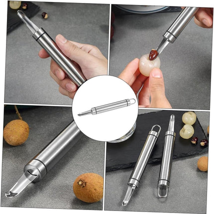 Fruit Corer - Professional Pitter - Creative Portable Longan Core Remover - Easy Core Removal - Ergonomic Handle - For Lychee and Longan Lovers - Kitchen Utensil.
