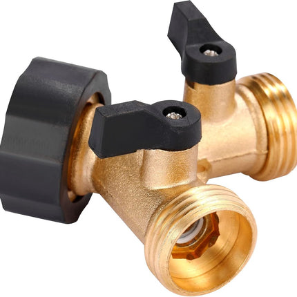Y-Piece Tap - 3/4 - Tap Splitter - Water Distributor - Outdoor Tap - 2-Way Water Distributor – Brass - G 3/4" Water Distributor - With Accessories - European Taps - for Home and Garden Use.