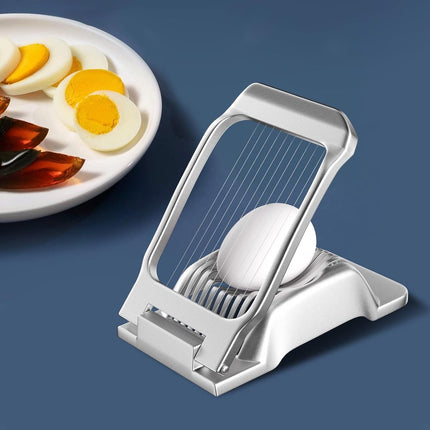 Egg slicer - Professional egg slicer - Mushroom slicer - Multifunctional - robust - Dishwasher safe - Kitchen tools - for eggs kiwis strawberries banana ham sausage - stainless steel.