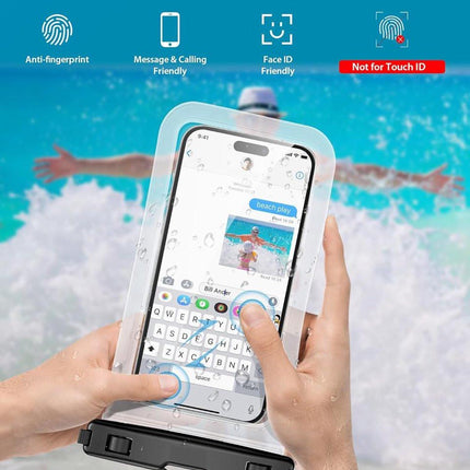 Waterproof Phone Cases - 2-Piece - Professional Dry Bag - Premium Quality Waterproof Phone Pouch - Underwater Case - for Vacation / Touring / Swimming - for Smartphones / Passport / Payment Cards - IPX8 Waterproof - Black.