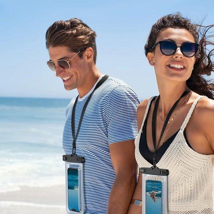 Waterproof Phone Cases - 2-Piece - Professional Dry Bag - Premium Quality Waterproof Phone Pouch - Underwater Case - for Vacation / Touring / Swimming - for Smartphones / Passport / Payment Cards - IPX8 Waterproof - Black.