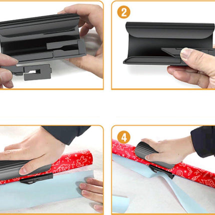 Wrapping Paper Cutter - Gift Paper Cutter - Gift Paper Roll Cutter Aid - Home Office Roll Cutter - Gift Paper Cutter - Gift Cutter - Paper Roll Cutter - Black - 1 Piece.