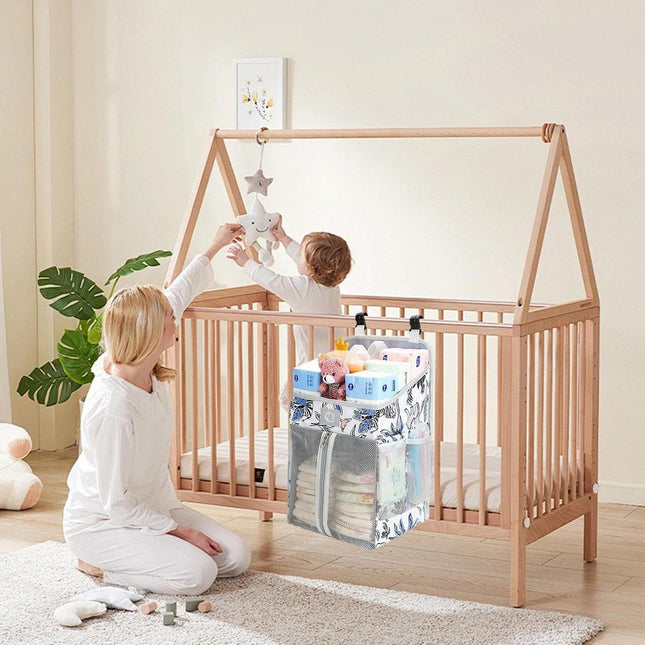 Diaper Bag - 2 Pieces - Changing Table Basket - Diaper Basket - Hanging Diaper Box for Babies - Large Changing Table - Diaper Organizer - Toy Basket - For Baby Bottle Tissue - For Crib/Child/Nursery/Travel/Car - For Nursery Accessories - 43x26x18cm.