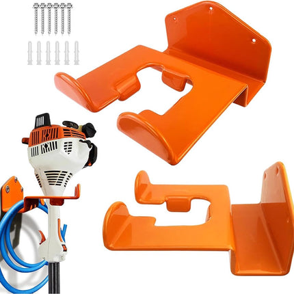 Hanging Hooks - 2 Storage Hooks - Garden Tool Hanging System - Tool Holder - Wall Bracket - Screws Included - Garage Storage Hooks for Wall Storage - For Lawnmowers, Hedge Trimmers, and Power Tools.