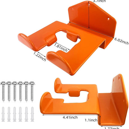Hanging Hooks - 2 Storage Hooks - Garden Tool Hanging System - Tool Holder - Wall Bracket - Screws Included - Garage Storage Hooks for Wall Storage - For Lawnmowers, Hedge Trimmers, and Power Tools.
