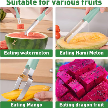 3 In 1 Melon Slicer - Fruit - Cutting - Stainless Steel - Durable - Knife - Fruit Slicer - Fruit Decoration - Small Knife - Toolsformen - Multifunctional Fruit Knife - Portable - For Watermelon / Mango / Melon.