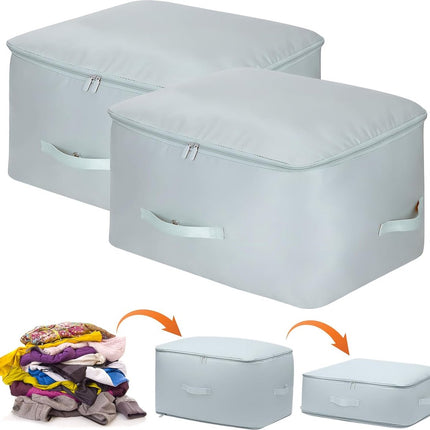 Storage Bag - Organizer - Storage Bags - Movable Organizer Bags - Space-Saving Bags - Storage Bag - Organizer - For Blankets/Pillows/Clothing/Duvet - Self-Compressing - With Zipper Handles - Compact - Movable - 54x42x30cm/54x42x50cm.