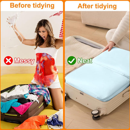 Storage Bag - Organizer - Storage Bags - Movable Organizer Bags - Space-Saving Bags - Storage Bag - Organizer - For Blankets/Pillows/Clothing/Duvet - Self-Compressing - With Zipper Handles - Compact - Movable - 54x42x30cm/54x42x50cm.
