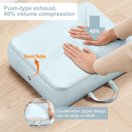 Storage Bag - Organizer - Storage Bags - Movable Organizer Bags - Space-Saving Bags - Storage Bag - Organizer - For Blankets/Pillows/Clothing/Duvet - Self-Compressing - With Zipper Handles - Compact - Movable - 54x42x30cm/54x42x50cm.