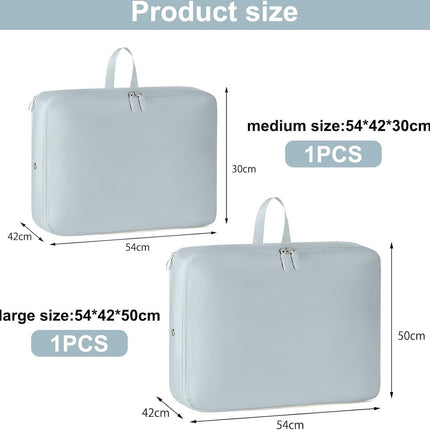 Storage Bag - Organizer - Storage Bags - Movable Organizer Bags - Space-Saving Bags - Storage Bag - Organizer - For Blankets/Pillows/Clothing/Duvet - Self-Compressing - With Zipper Handles - Compact - Movable - 54x42x30cm/54x42x50cm.