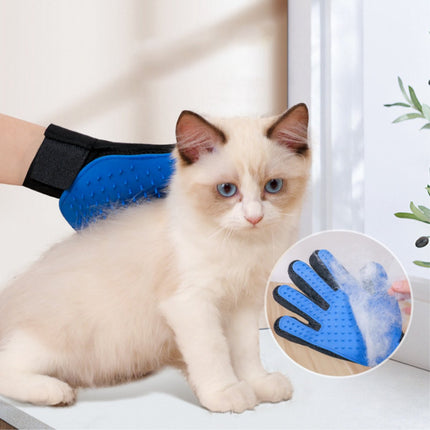 Pet Glove - Brush Glove For Dogs And Cats - Glove Brush - Grooming Gloves - Grooming Brush For Pets - For Cat Dog Horse Rabbit Animal - Blue - 1 Pair.
