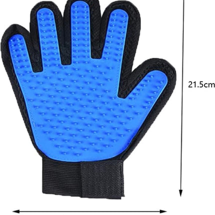 Pet Glove - Brush Glove For Dogs And Cats - Glove Brush - Grooming Gloves - Grooming Brush For Pets - For Cat Dog Horse Rabbit Animal - Blue - 1 Pair.