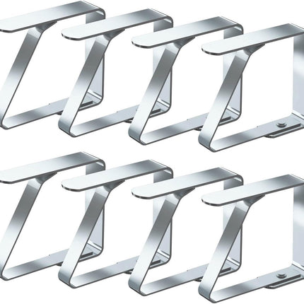 Tablecloth Clips - 8 Pieces - Tablecloth Clips - Sturdy Table Clips - Stainless Steel - Secure Tablecloth - for Tablecloth - Indoor and Outdoor - Garden Items - Silver.