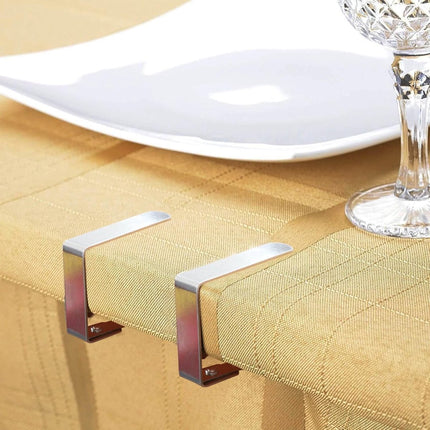 Tablecloth Clips - 8 Pieces - Tablecloth Clips - Sturdy Table Clips - Stainless Steel - Secure Tablecloth - for Tablecloth - Indoor and Outdoor - Garden Items - Silver.