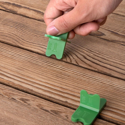 8 pieces - ABS deck spacers - 1/16", 1/8", 3/16", 1/4" - green deck spacers - for pressure-treated composite decks.
