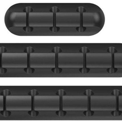 Black cable organizer - Cable net holder - Self-adhesive cable clip - Cable holder - USB cable fastening system - Cable holder - for USB charging cables, power cables, mouse cables, PC, office - 3-pack.