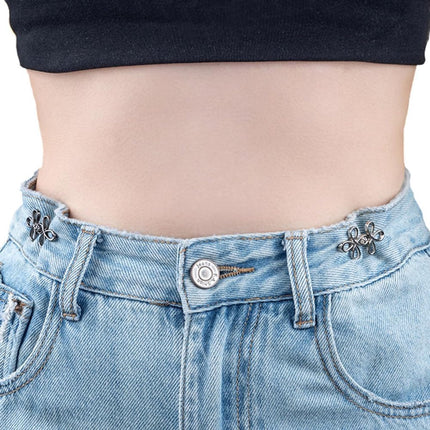 Trouser Reducer - 8 Pieces - Waist Stretcher Set - Pins - Waist Extender - Jeans Shortening Buttons - Adjustable Button - Tightening Button - Tightener Buttons - Reusable - Trouser Waist Reinforcement - For Loose Jeans, Trousers, Skirts, and Sleeves.