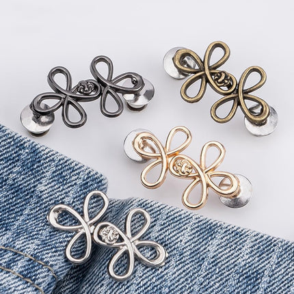 Trouser Reducer - 8 Pieces - Waist Stretcher Set - Pins - Waist Extender - Jeans Shortening Buttons - Adjustable Button - Tightening Button - Tightener Buttons - Reusable - Trouser Waist Reinforcement - For Loose Jeans, Trousers, Skirts, and Sleeves.