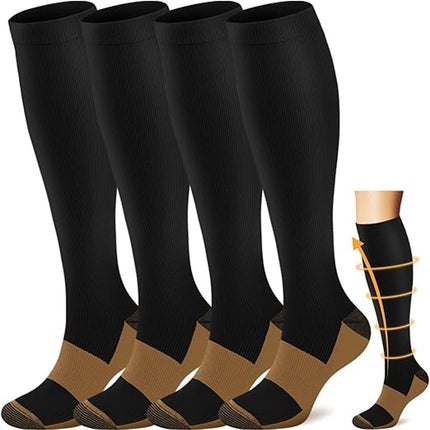 Pairs of Compression Socks for Men and Women - Running Socks - Support Socks - Compression Socks - Best Support for Nurses, Running, Cycling - Sports Socks - Compression Socks - Size 40-46.
