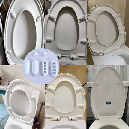 12 pieces - toilet seat bumper pads kit - bidet lid attachment - push-in replacement buffer spacer - anti-noise cushion pad cover - for bathroom repair parts - Toilet accessories - Bathroom accessories - white.