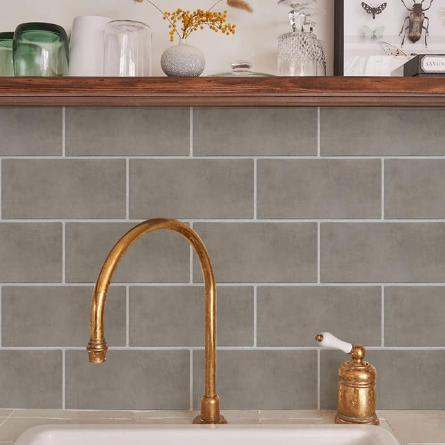 Set of 12 Adhesive Tiles - Wall Tile Stickers - Tile Stickers - Wall Stickers - Waterproof PVC Decorative Stickers - Self-Adhesive Wall Stickers - Non-Slip Tile Stickers - for Kitchens and Bathrooms - 30x15cm/12x6inch.