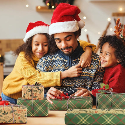 Wrapping paper - Christmas wrapping paper - Christmas gift paper - Wrapping paper with figures - 43 x 300cm - 2 Rolls - Christmas paper wrapping paper for Christmas - Christmas paper wrapping paper for children - gift paper - Kraft gift paper - Christmas.