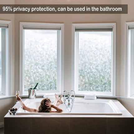 Window Film - Self-Adhesive Window Film - Window Privacy Film - Frosted Glass - Privacy Film - Sun Protection & Insulating - Privacy - Glue-free adhesive film for windows and bathroom - 45 x 200 cm.