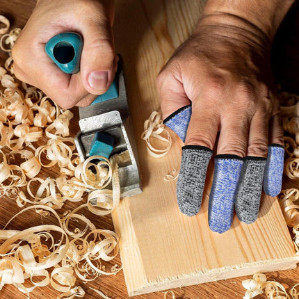 Finger Protectors - 40 Pieces - Cut-Resistant Thimbles - Finger Condoms - Thimbles - Reusable Finger Protectors - Finger Protection Against Cutting - Safety Tool - for Kitchen Work, Sculptures, Stained Glass Projects - Grey, Blue.