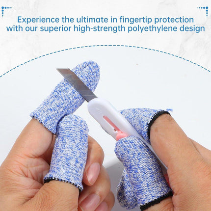 Finger Protectors - 40 Pieces - Cut-Resistant Thimbles - Finger Condoms - Thimbles - Reusable Finger Protectors - Finger Protection Against Cutting - Safety Tool - for Kitchen Work, Sculptures, Stained Glass Projects - Grey, Blue.